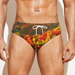 Autumn Mountain Print Men's Swim Briefs
