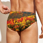 Autumn Mountain Print Men's Swim Briefs