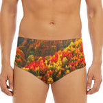 Autumn Mountain Print Men's Triangle Swim Briefs