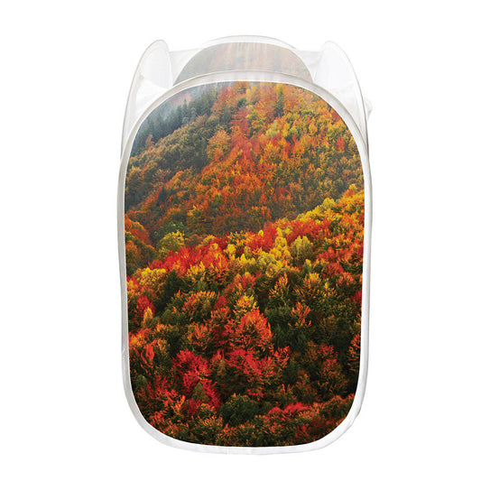 Autumn Mountain Print Mesh Laundry Hamper