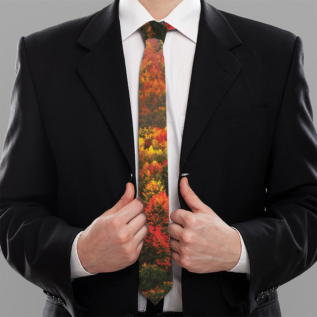 Autumn Mountain Print Necktie