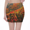 Autumn Mountain Print Pencil Mini Skirt