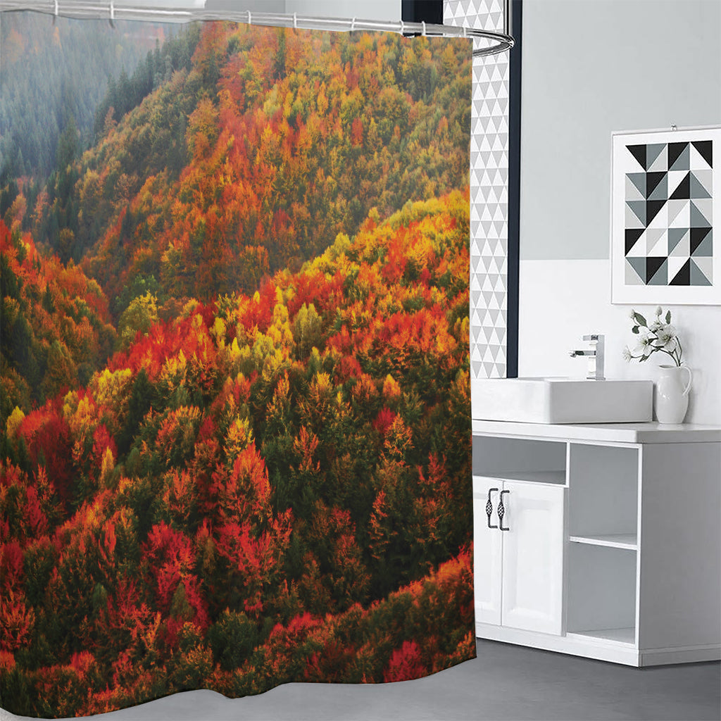 Autumn Mountain Print Premium Shower Curtain