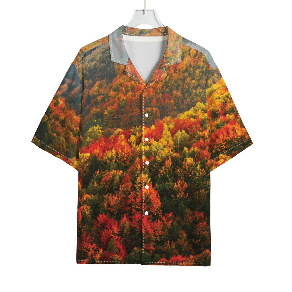 Autumn Mountain Print Rayon Hawaiian Shirt