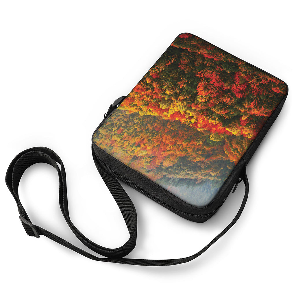 Autumn Mountain Print Rectangular Crossbody Bag