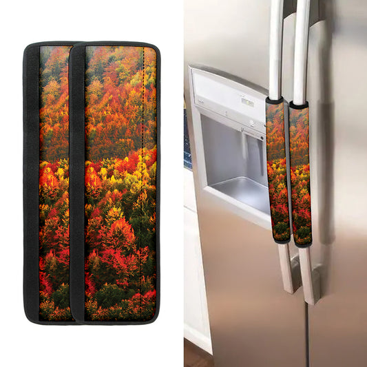 Autumn Mountain Print Refrigerator Handle Covers