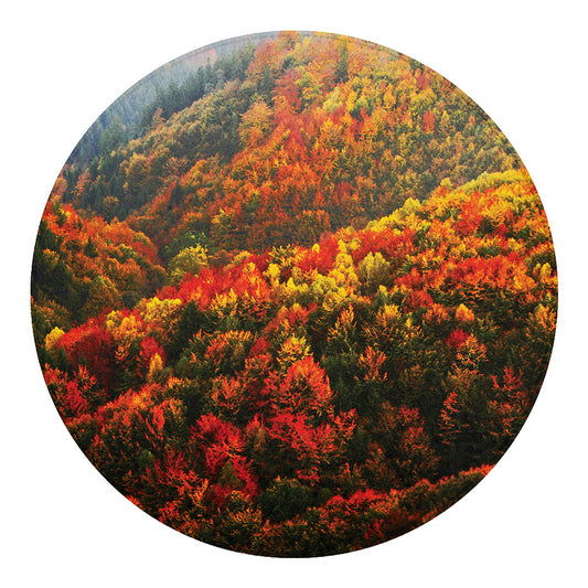 Autumn Mountain Print Round Blanket