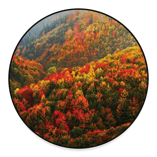 Autumn Mountain Print Round Floor Mat