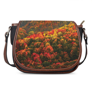 Autumn Mountain Print Saddle Bag