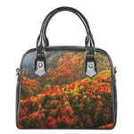 Autumn Mountain Print Shoulder Handbag
