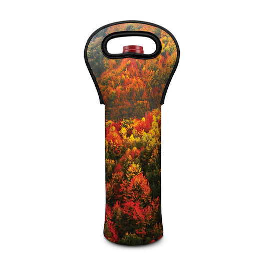 Autumn Mountain Print Single Neoprene Wine Tote