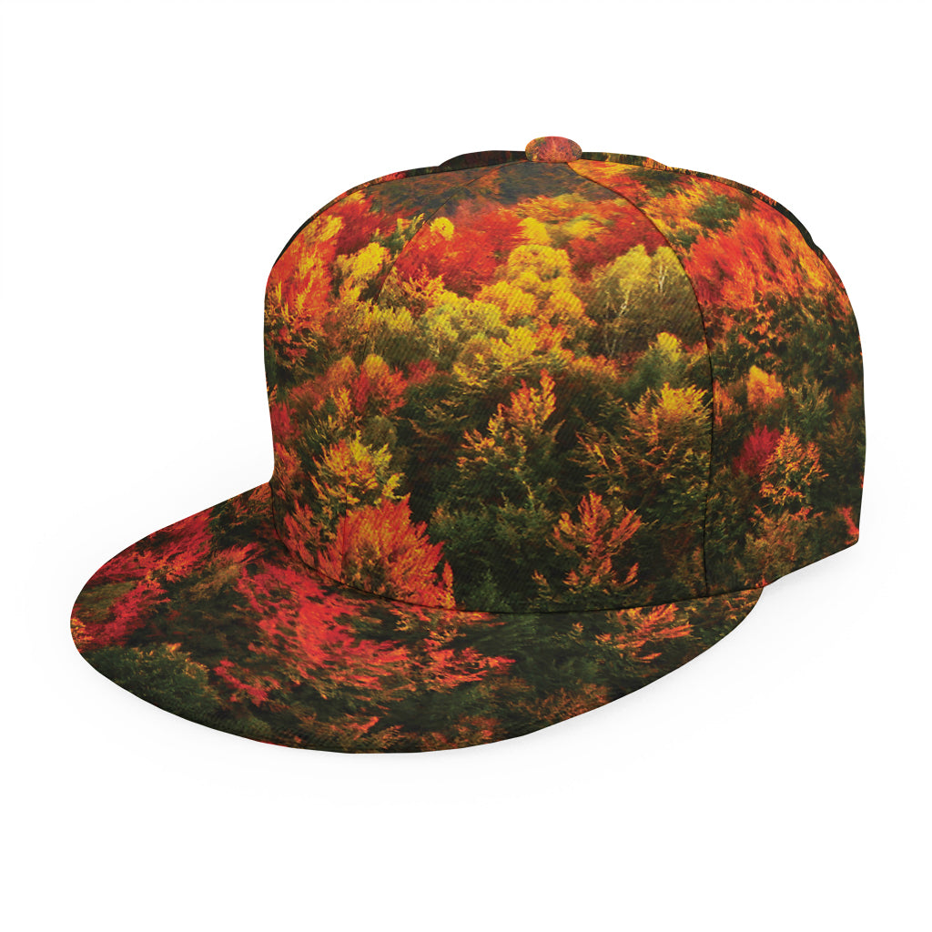 Autumn Mountain Print Snapback Cap