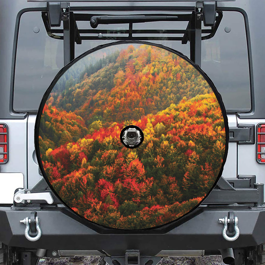 Autumn Mountain Print Tire Cover With Camera Hole