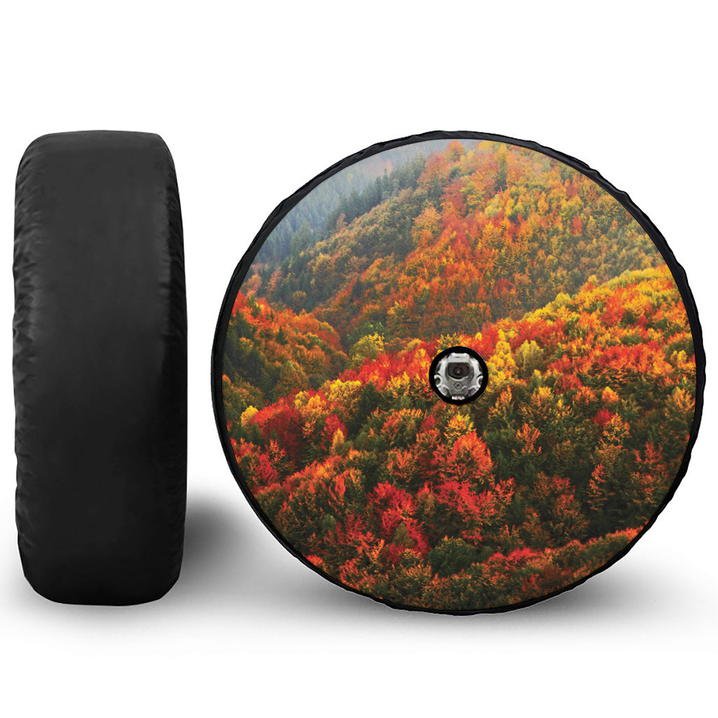 Autumn Mountain Print Tire Cover With Camera Hole