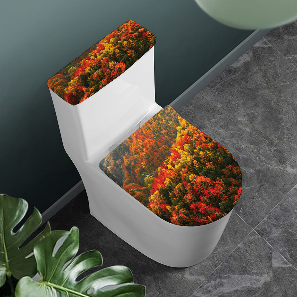 Autumn Mountain Print Toilet Lid And Tank Cover Set