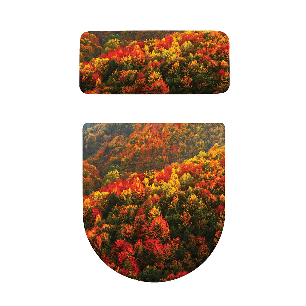 Autumn Mountain Print Toilet Lid And Tank Cover Set