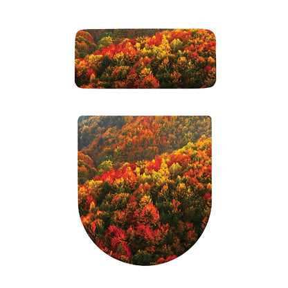 Autumn Mountain Print Toilet Lid And Tank Cover Set