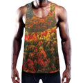 Autumn Mountain Print Men's Workout Tank Top