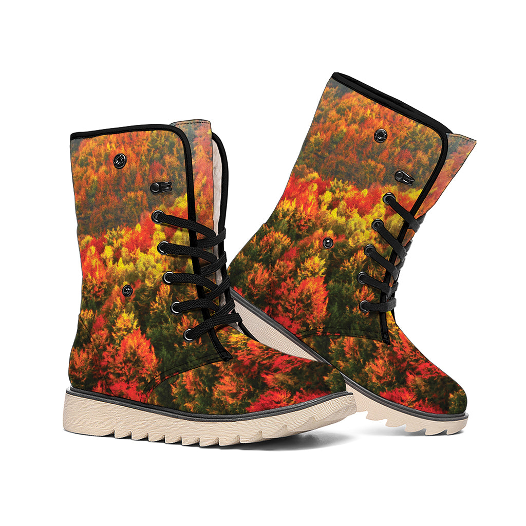 Autumn Mountain Print Winter Boots