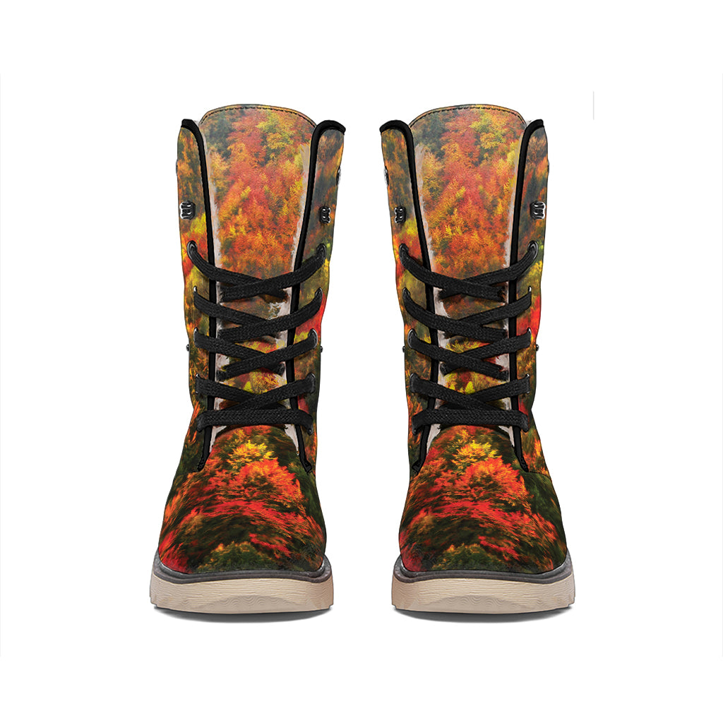 Autumn Mountain Print Winter Boots