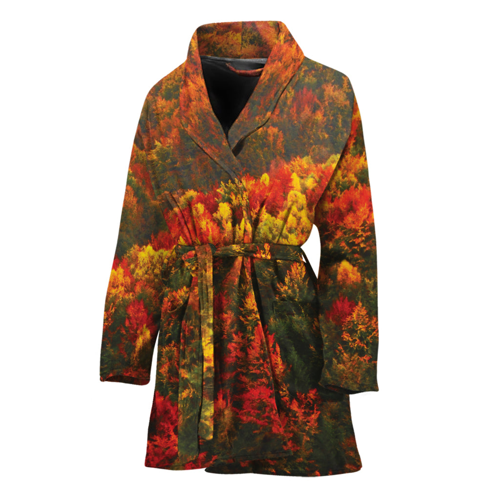 Autumn Mountain Print Women's Bathrobe