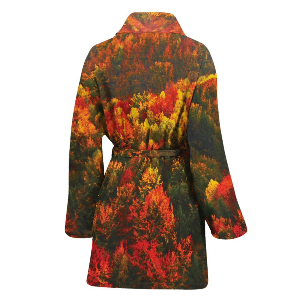 Autumn Mountain Print Women's Bathrobe