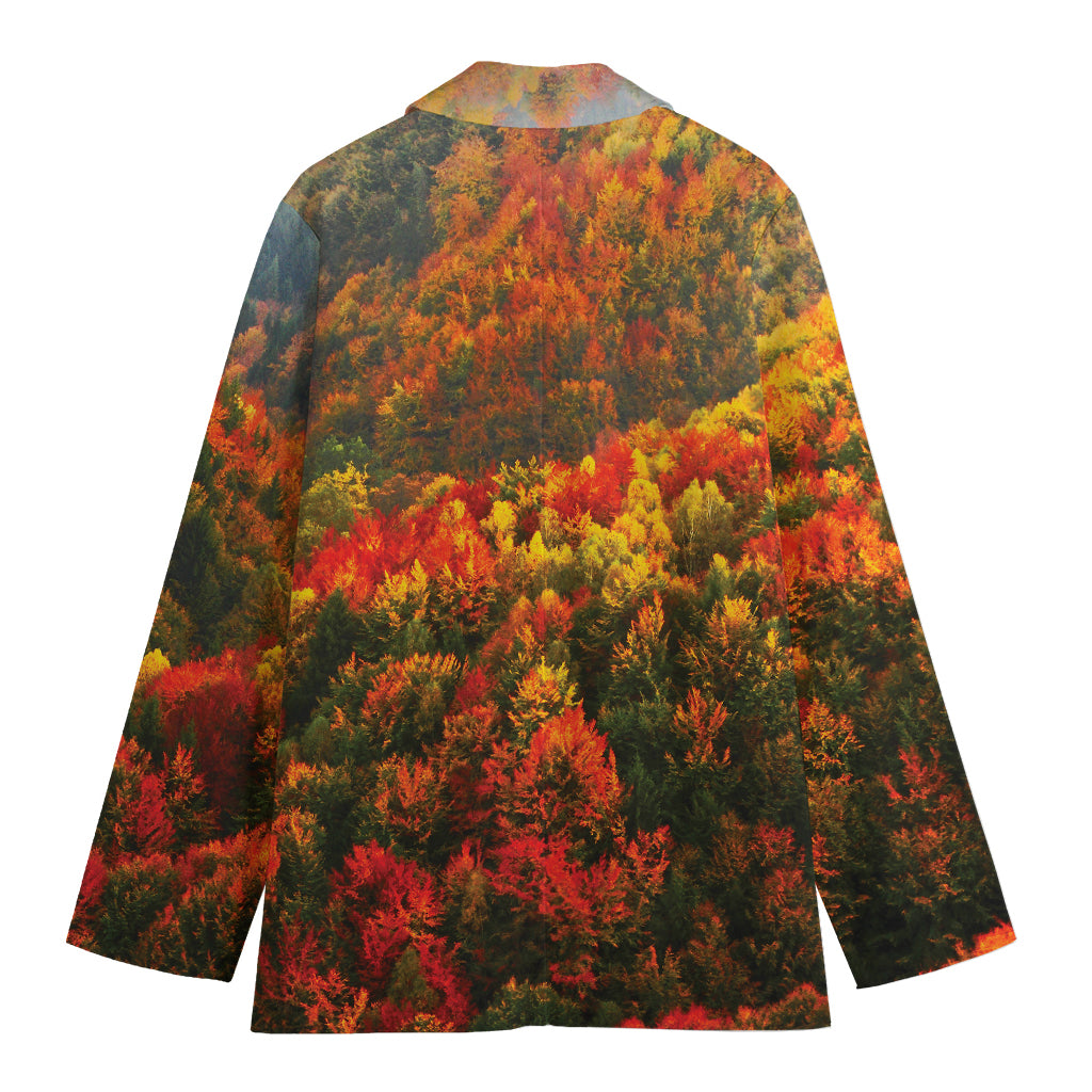 Autumn Mountain Print Women's Cotton Blazer