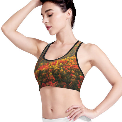 Autumn Mountain Print Women's Sports Bra