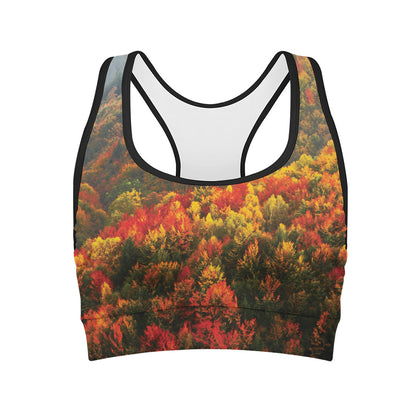 Autumn Mountain Print Women's Sports Bra