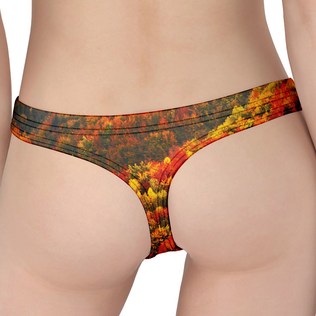 Autumn Mountain Print Women's Thong