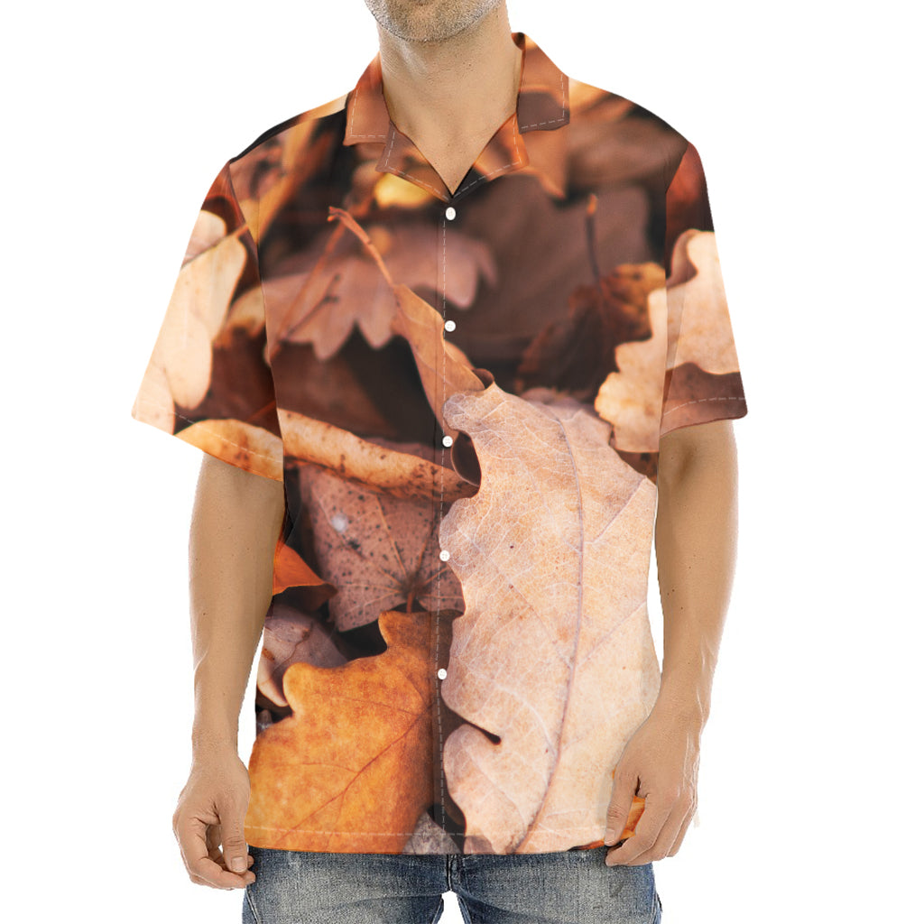 Autumn Oak leaf Print Aloha Shirt