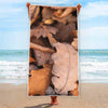 Autumn Oak leaf Print Beach Towel