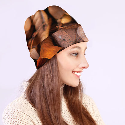 Autumn Oak leaf Print Beanie