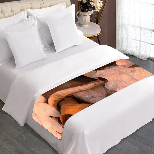 Autumn Oak leaf Print Bed Runner