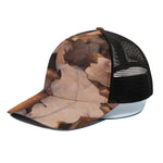 Autumn Oak leaf Print Black Mesh Trucker Cap