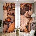 Autumn Oak leaf Print Dimout Pencil Pleat Curtains