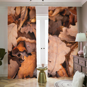 Autumn Oak leaf Print Blackout Pencil Pleat Curtains