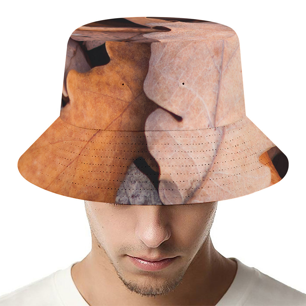 Autumn Oak leaf Print Bucket Hat