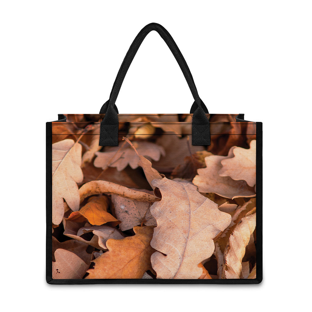 Autumn Oak leaf Print Canvas Tote Bag