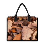 Autumn Oak leaf Print Canvas Tote Bag