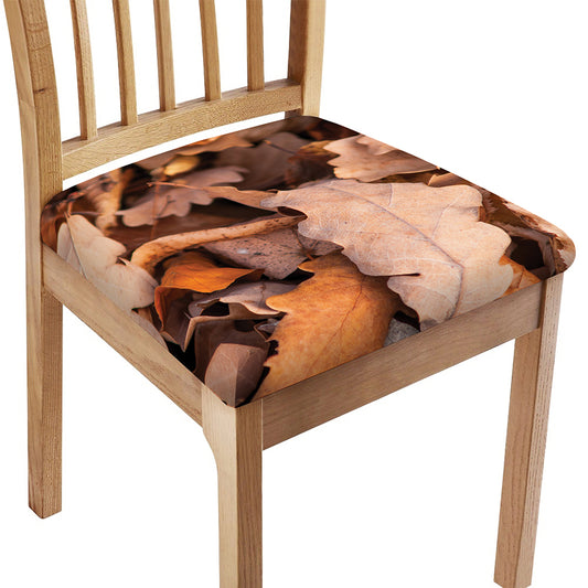 Autumn Oak leaf Print Chair Cushion Cover