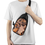 Autumn Oak leaf Print Chest Bag