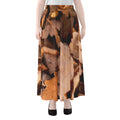 Autumn Oak leaf Print Chiffon Maxi Skirt