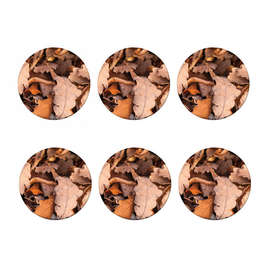 Autumn Oak leaf Print Coaster Set