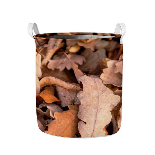 Autumn Oak leaf Print Collapsible Laundry Basket