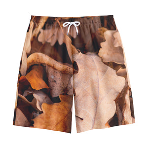 Autumn Oak leaf Print Cotton Shorts