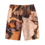 Autumn Oak leaf Print Cotton Shorts