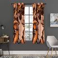 Autumn Oak leaf Print Grommet Curtain Panels
