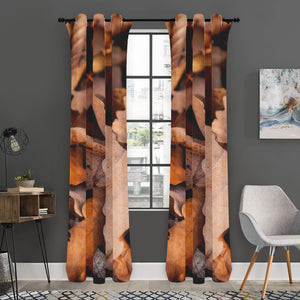 Autumn Oak leaf Print Curtain