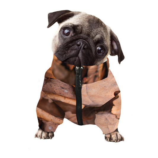Autumn Oak leaf Print Dog Zip Up Jacket